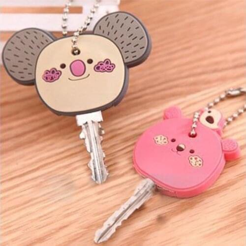 1 piece Silicone Key Cover For Women Key Cap Stitch Keychain Cartoon Panda Key Chains Cute Keyring key Holder Gifts