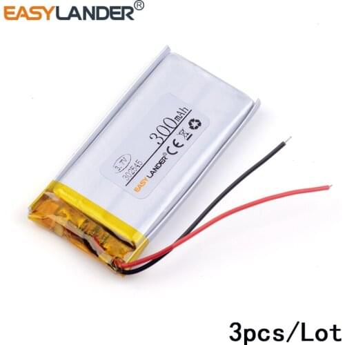 3pcs /Lot 3.7v lithium Li ion polymer rechargeable battery 302545 300MAH MP3MP4 dedicated Bluetooth Speakers032545