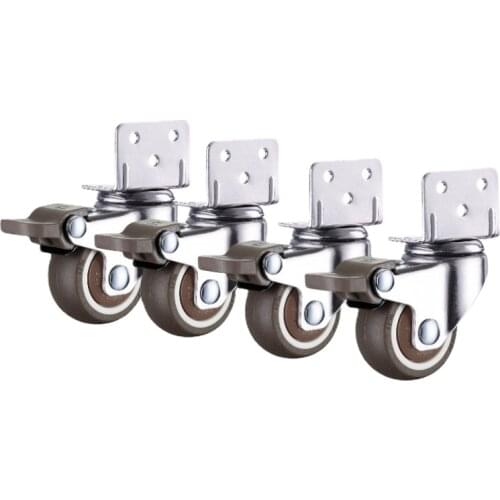 4pcs Furniture Casters Wheels Soft Rubber Swivel Caster Quite Roller wheels for trolley Baby Crib Bed Wheels Household Accessory