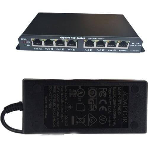8 Port Unmanaged Gigabit Power over Ethernet PoE Switch for 802.3af/24v Devices with 48v60w Power Supply: GPOES-8-7-48v60w