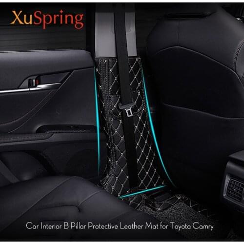 Car Styling B Pillar Anti-kick Protective Mat Pad Cushion Case Stickers For Toyota Camry Daihatsu Altis 2017 2018 2019 XV70