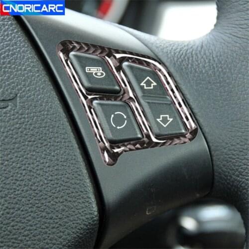 Car Styling Carbon Fiber Steering Wheel Buttons Decorative Frame Cover Trim Stickers For BMW 3 series E90 Interior Accessories
