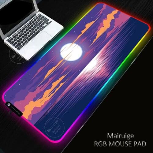 Lake scenery Large Luminous RGB Gaming XXL Mouse Pad Anti-Slip Rubber Base Computer Keyboard Mouse Pad Anti-slip For Computer PC