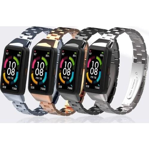 Stainless Steel Band For Huawei Band 6 Smart Strap Bracelet Metal Strap for Huawei Band 6 Pro/Honor band 6