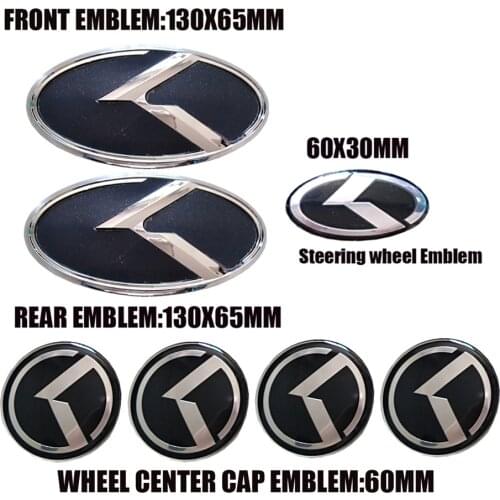 Black Carbon Fiber For KIA Forte Ceed Cerato Koup 2009-2013 3D K Flight Logo Sticker Hood Trunk Wheel Cap Horn Badge Replacement