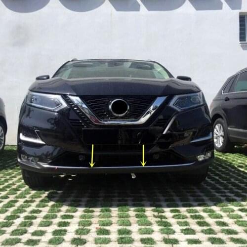 For Nissan Qashqai J11 2018 ABS Chromed Front Bumper Skid Bottom Molding Cover Decoration Trim 1PCS Car Styling