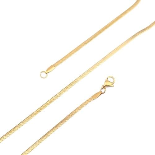 1 PC Stainless Steel Chain Findings Rectangle Gold Color DIY Accessories 45cm(17 6/8") long