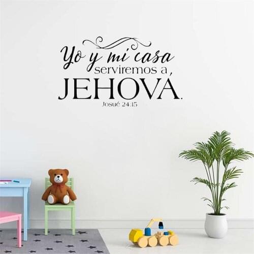 Spanish Christian Wall Stickers Bible Verses Josue 24:15 Wall Decals Home Decorative Wallpaper Vinyl Mural RU4045