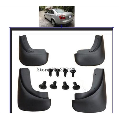 Set Molded Car Mud Flaps For Audi A4 B6 2002-2005 8E Mudflaps Splash Guards Mud Flap Mudguards Fender Styling 2004 2003
