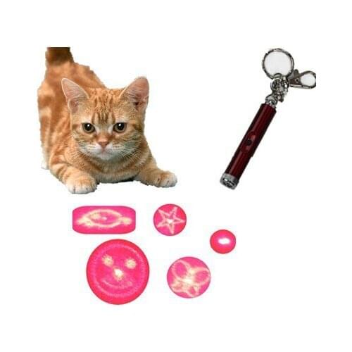 Pet Laser Toy Dog Cat Toy 5 Patterns Pointer Turn to Change the Pattern No Need to Change Head Laser Pointer Pen LED Flash