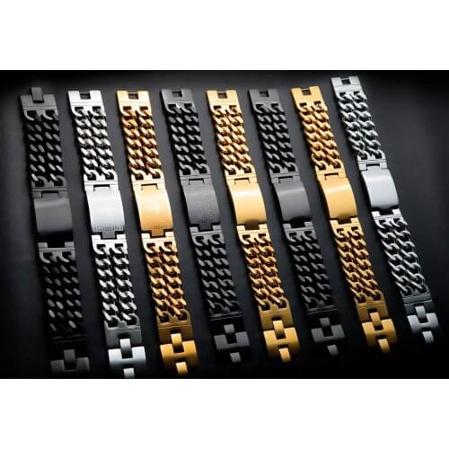 Men and Boys Cross Bracelet Titanium Steel Chain Bracelet Fashion Personality Domineering Birthday Gift Jewelry Student Length 2