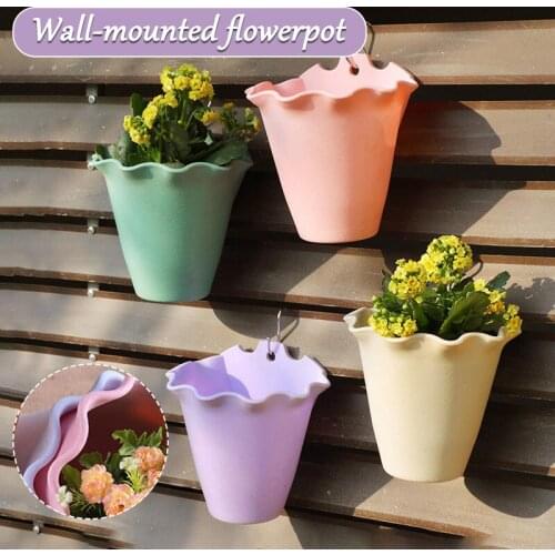 Wall Hanging Planter Plastic Convenience Wall Mount Flowerpot Plants Container Basket Pot For Indoor Outdoor XHC88