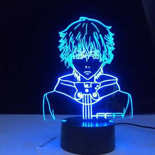 Ken Kaneki Face Tokyo Ghoul Nightlight for Reading Room Decor Light Anime Gift for Birthday Table Lamp Usb 3d Led Night Light