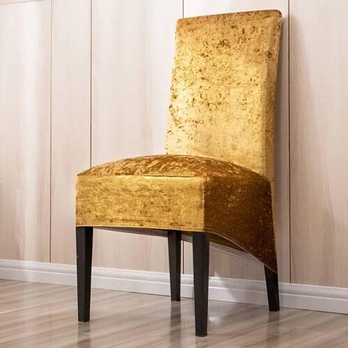 2021 New Shiny Velvet XL Size Spandex Chair Cover Stretch Slipcovers Elastic Seat Chair Covers Dining Room Chair Cover With Back