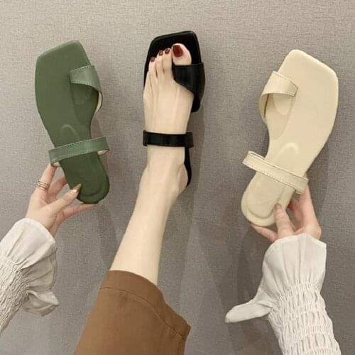 2021 New Style WOMENS Shoes Summer Korean-style Flip-flop Flat Sandals Womens Outer Wear Sandals Womens