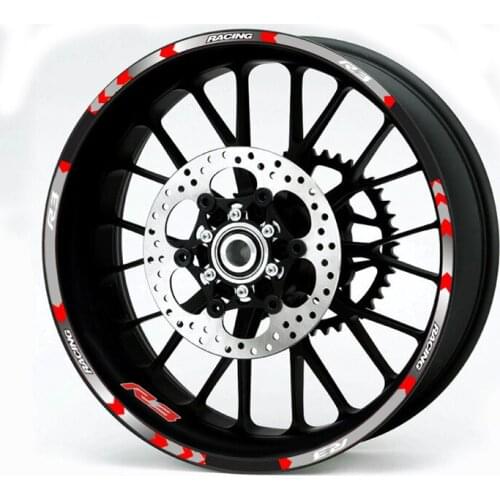 New high quality 12 Pcs Fit Motorcycle Wheel Sticker stripe Reflective Rim For YAMAHA YZF R3 YZFR3
