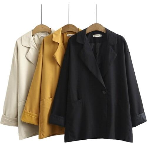 New Ladies Autumn Winter Plus Size Blazers For Women Large Loose Casual Oversize Clothes Long Sleeve Pocket Blazers Coat 3XL 4XL
