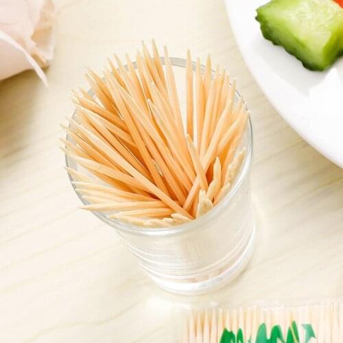 200 Pcs/Box Disposable Wooden Toothpick Disposable Double Sharp Natural Bamboo Toothpick Home Restaurant Hotel Product Random