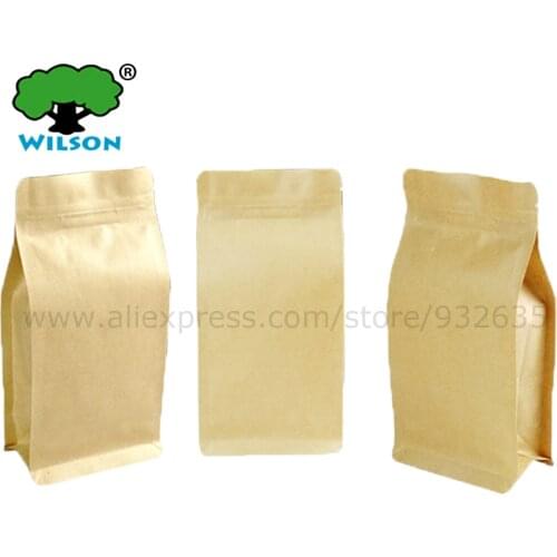 Kraft Paper Kraft Side Gusset Flat Bottom Stand-Up Zip Bags For Food Storage 50 -300 Pcs Include Samples
