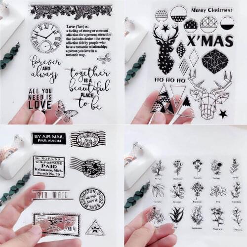 4Pcs 11x16cm Clear Silicone Seal Stamp for DIY Toys Crafts Scrapbooking Photo Album Embossing Paper Card Making Decorative toys