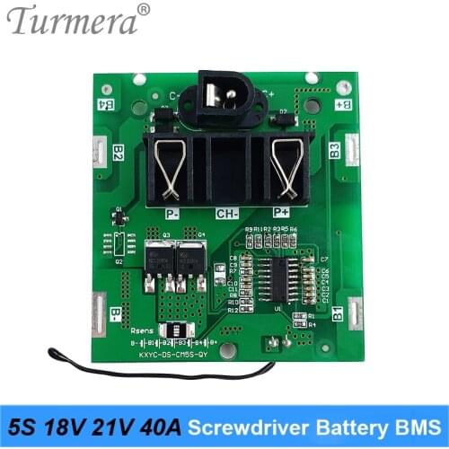 Lithium Battery Board 5S 18V 21V 40A BMS with Balance for Vacuum Cleaner Battery Pack and 21V 18V Screwdriver Shurik Use Turmera