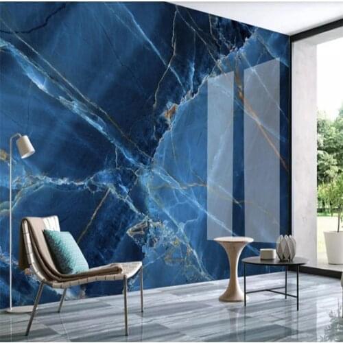 Custom 3d photo wallpaper Morden blue marble wallpapers 3d murals wallpaper for living room