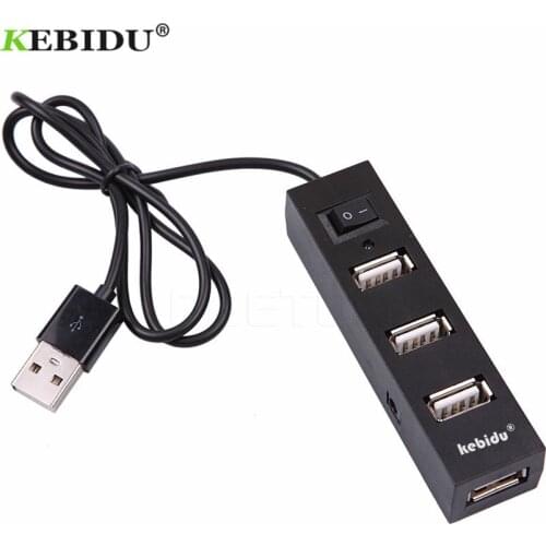 Kebidu 4 Port Mini USB 2.0 USB Hub Splitter Hub Adapter Portable Hi-Speed For PC Computer USB Hub 4ports