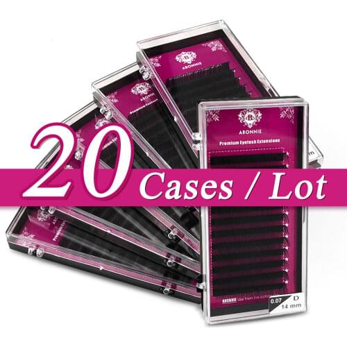 20pcs/case Abonnie Classic Volume Lash Trays Indiviual Lashes 20mm Lash Extension d Curl Tray