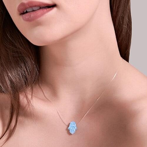 Hand Pendant Necklace Transparent Fishing Line Chain Necklace For Women Jewelry Lucky Hand Necklaces & Pendants Jewellery S228