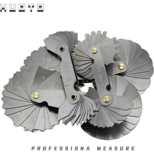 Radius template R gauge R1-6.5 7-14.5 15-25 26-80 radius gage plate fillet gaug External Internal Concave Convex Measuring tools
