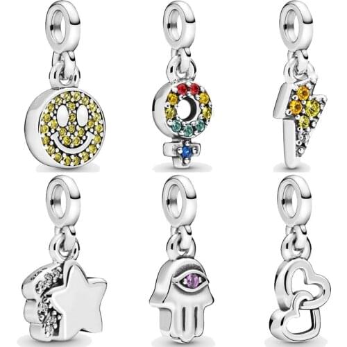 My Girl Pride Hearts Entwined Powerful Light Shooting Star Smile Pendant Bead 925 Sterling Silver Me Charm Fit Bracelet Jewelry