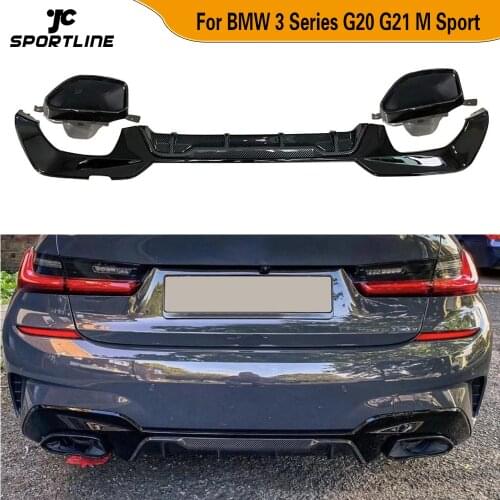 Carbon Fiber Rear Bumper Diffuser Lip for BMW 3 Series G20 G21 Sport M320i M330i 2019 - 2021 Car Rear Bumper Diffuser Spoiler