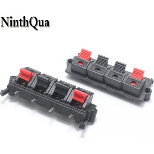 2pcs WP External Banana jack 4Pin Speaker Amplifier Wire Clip Audio Socket WP4-19 4 Pole LED Spring Terminal Switch