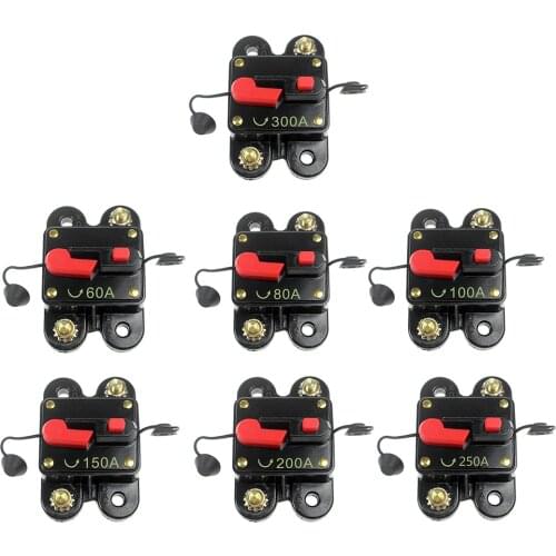 12V-24V DC Waterproof Circuit Breaker Reset Fuse Inverter 60/80/100/150/200/250/300A Automobile Replacement Parts