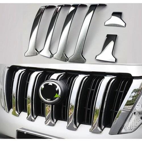 6PCS High Configuration ABS Chrome Grille Grill Molding Around Cover Trim for Toyota Prado J150 GX GXL Land Cruiser 2014 -2017