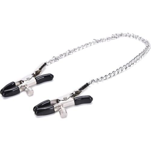 1 Pairs Sexy Metal Nipple Clamps with 35cm Chain Sex Toys nipple toy,Sex Products for Couple Adult Game