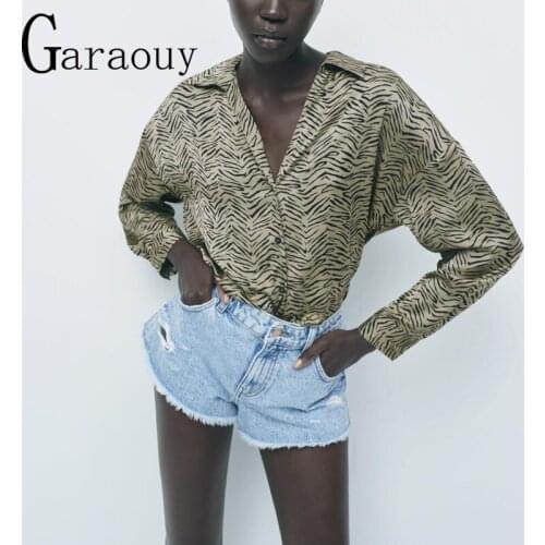 2021 NEW Fall Women Fashion Animal Pattern Print Casual Smock Blouse Office Ladies Single Breasted Shirts Chic Chemise Tops ZA