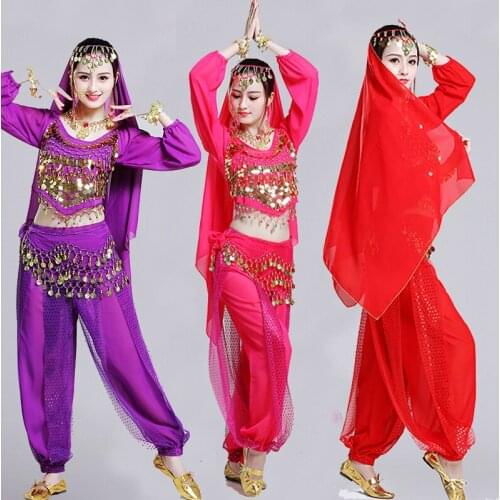 Women Oriental Belly Dance Costumes Suit Adult Bollywood Chiffon Dancing Clothes Indian Dance Wear High Quality