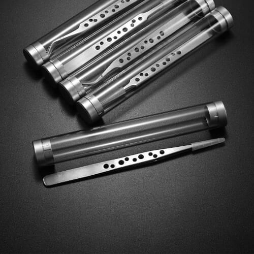 1pc/lot Anti-static Stainless Steel Precision Tweezers with Package Curved Straight Tweezer for Jewelry Repair and DIY