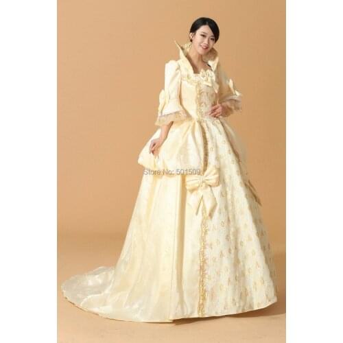 100%real embroidery fan collar ruffle Medieval Renaissance gown queen princess dress Victorian Goth/Marie Antoinette/ Belle Ball