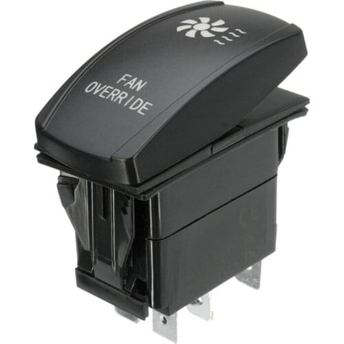 12V 20A 5 Pin Rocker Switch Control Red LED Fan Override For ATV UTV Car Auto
