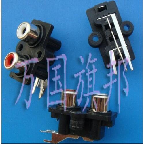 2 bit RCA lotus audio socket black