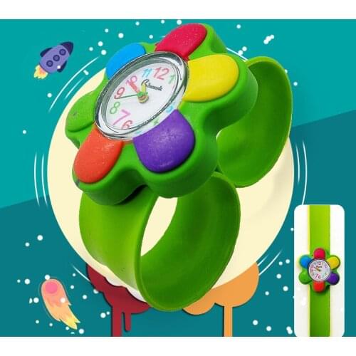 2019 New Fashion Unique Style Cartoon Flower Watch Children Silicone Kids Watch Quartz WristWatch Slap Cute Baby Gift hot Sale