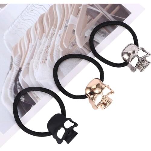 2020 Fashion Women Vintage Punk Metal Skull Hairband Halloween Style Retro Metal Three-dimensional Skull Hair Rope