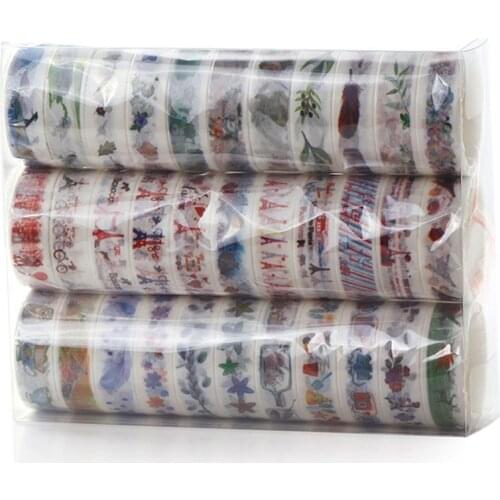 33 Pcs/box Cute Flower Food Animals Decorative Washi Tape DIY Scrapbooking Masking Tape School Office Supply Gift
