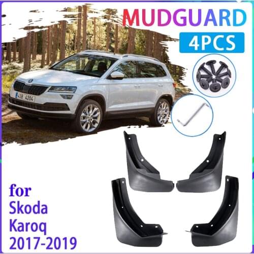 4 PCS Car Mud Flaps for Skoda Karoq 2017 2018 2019 Mudguard Splash Guards Fender Mudflaps Auto Accessories