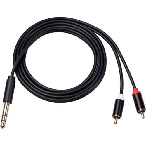 6.35 mm to 2RCA Cable, RCA Cable 6.35mm Male to 2 RCA Male Stereo Audio Adapter Y Splitter RCA Cable -3 Meter