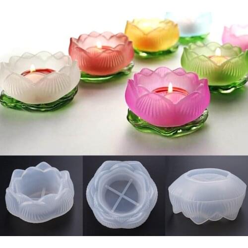 Floral Large Tray Making Flower Mould Lotus Storage Silicone Mold Flower Trinket Dish Blossom Ashtray Molds Epoxy Resin Craffs