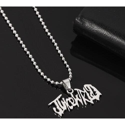 Juice WRLD Stainless Steel Pendant Necklace Beads Chain Punk Gothic Necklace Fans Gifts Street Style Collares Mujer