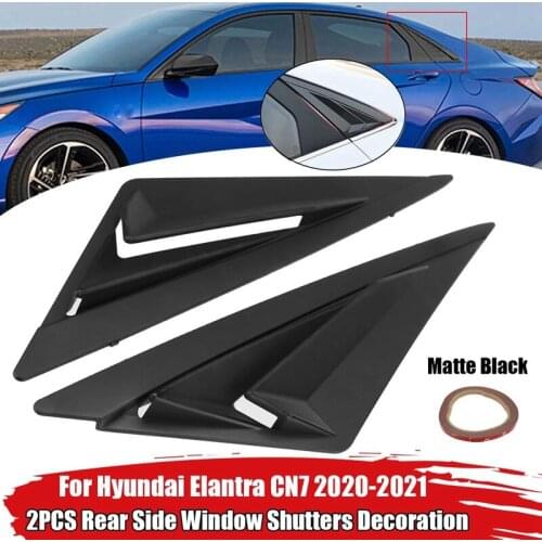 For Hyundai Elantra CN7 2020-2021 2PCS/Set Rear Side Window Shutters Decoration Trim Body Kits Matt Black